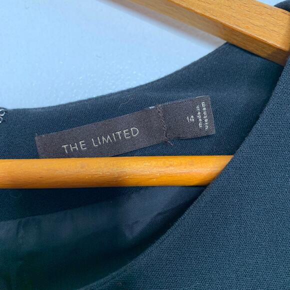 The Limited women's plus size black bow belted sleeveless sheath dress SZ 14 - Picture 9 of 11